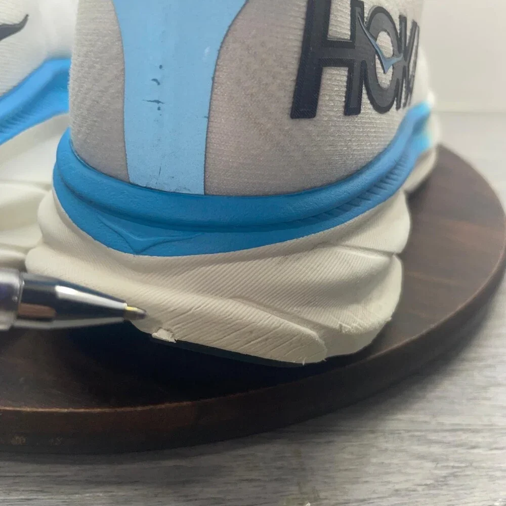 Hoka One One Clifton 9 Blanc Swim Day Shoes Women's Size 12 D WIDE 1132211 BSW